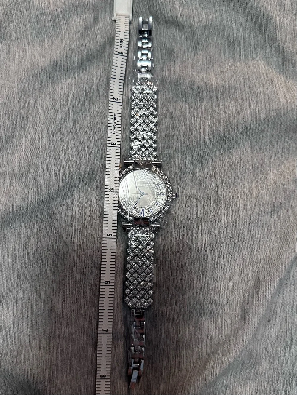 Invicta Celestial NWT Women's 70430 Silver Pavé Crystal Blue Numeral Watch w Box